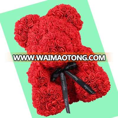 Souvenir Gift Ideas Rose Bear Artificial Foam Flower Rose With Rose Flower Teddy Bear