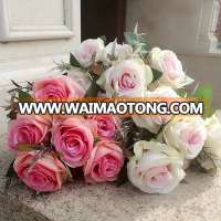 cheap bouquet wedding real touch silk artificial flower rose