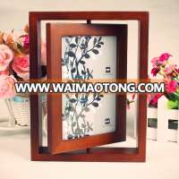 Wholesale custom cheap wooden rotating photo frame